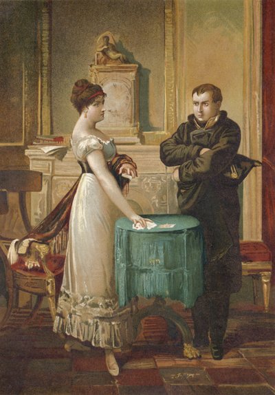 Napoléon consultant la voyante Marie Anne Lenormand - Spanish School